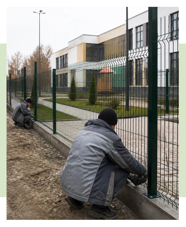 Установка забора 3Д для детского сада под ключ в Перми